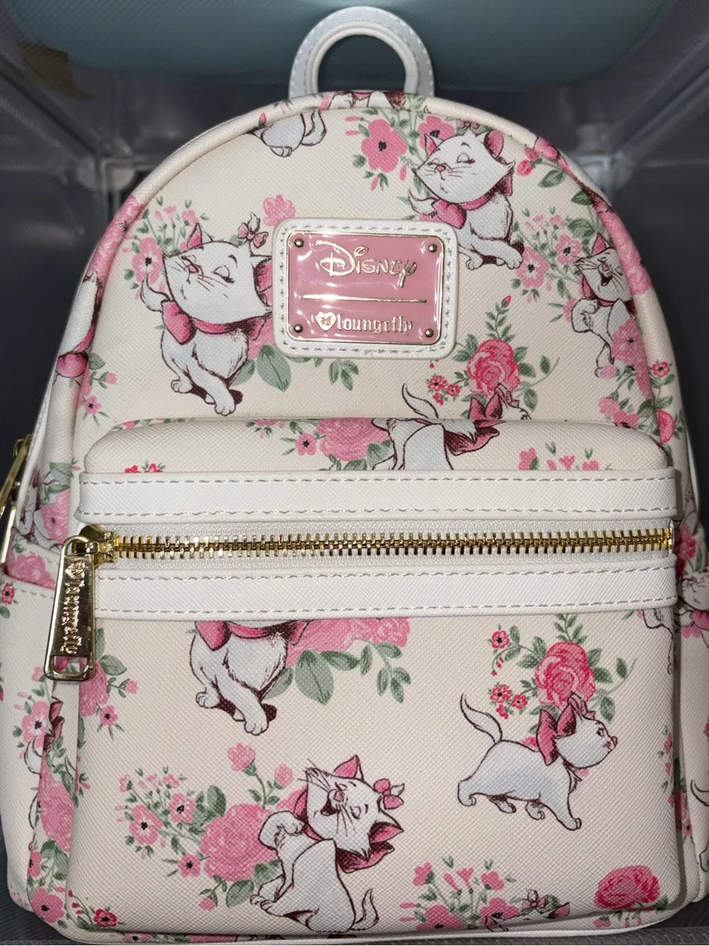 RARE! Pre Funko Heart Tag Pink & Cream Marie Floral Mini Backpack